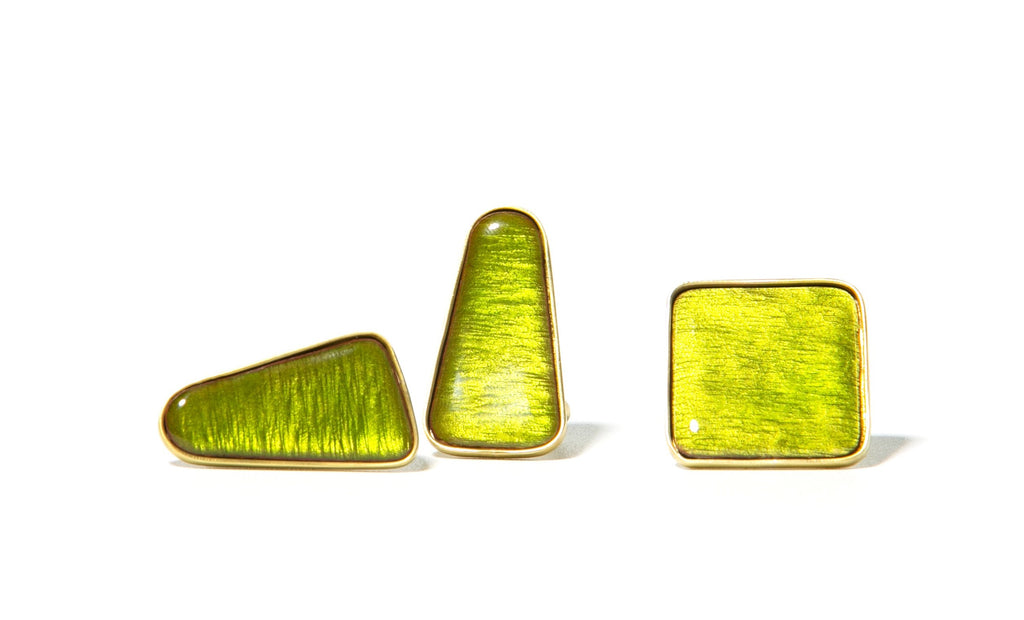 Zagara - peridot zöld színű egyedi tűzzománc gyűrű