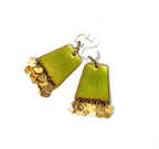 Zagara - világoszöld tűzzománc fülbevaló