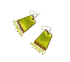 Zagara - világoszöld tűzzománc fülbevaló peridottal