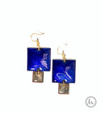 Chefchaouen - szögletes tűzzománc fülbevaló