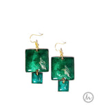 Chefchaouen - szögletes tűzzománc fülbevaló