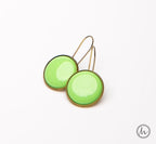 Kapcsos tűzzománc fülbevaló - zöld árnyalatok