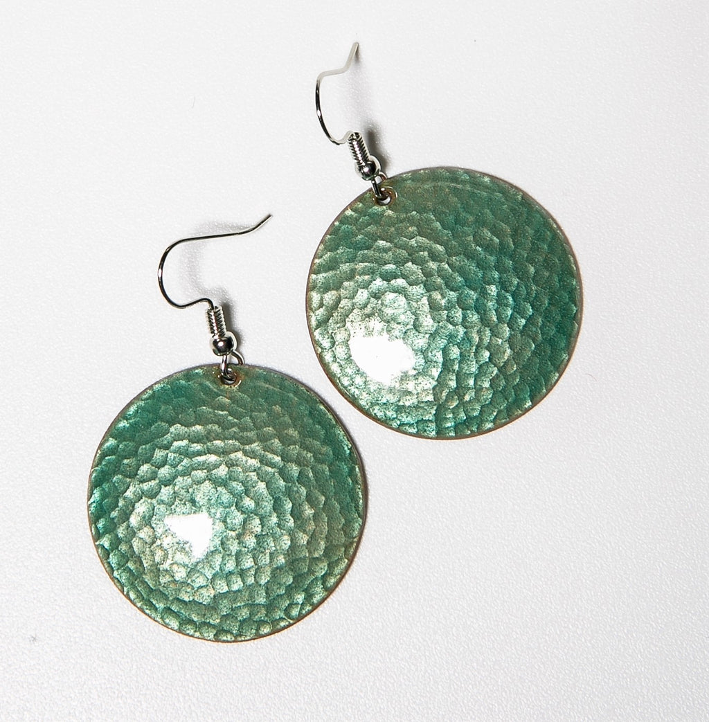 Martelado - kalapált kerek tűzzománc fülbevaló