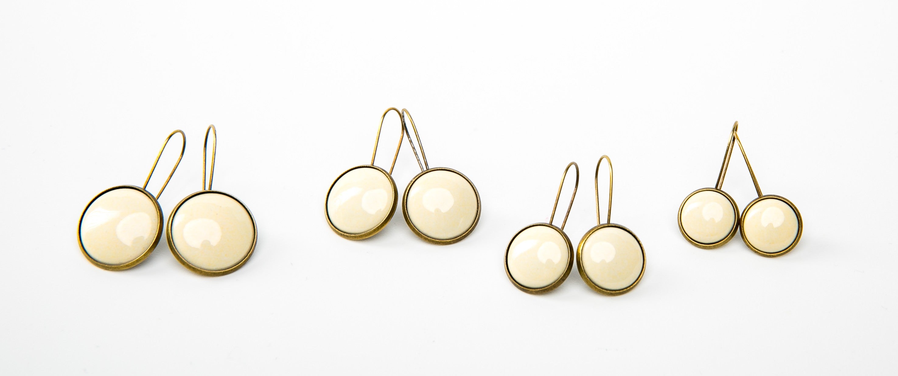 Kapcsos tűzzománc fülbevaló - sárga árnyalatok