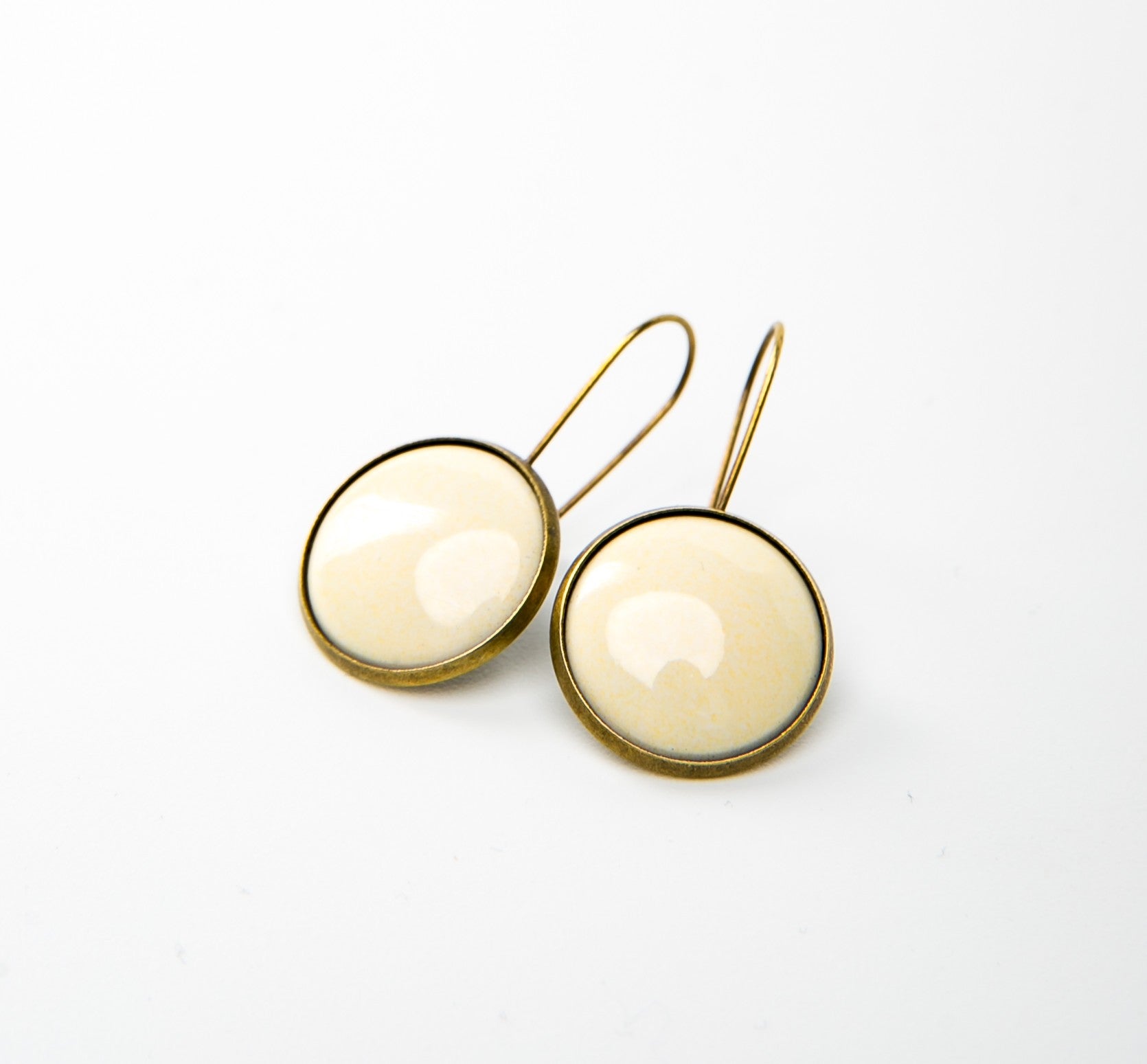 Kapcsos tűzzománc fülbevaló - sárga árnyalatok