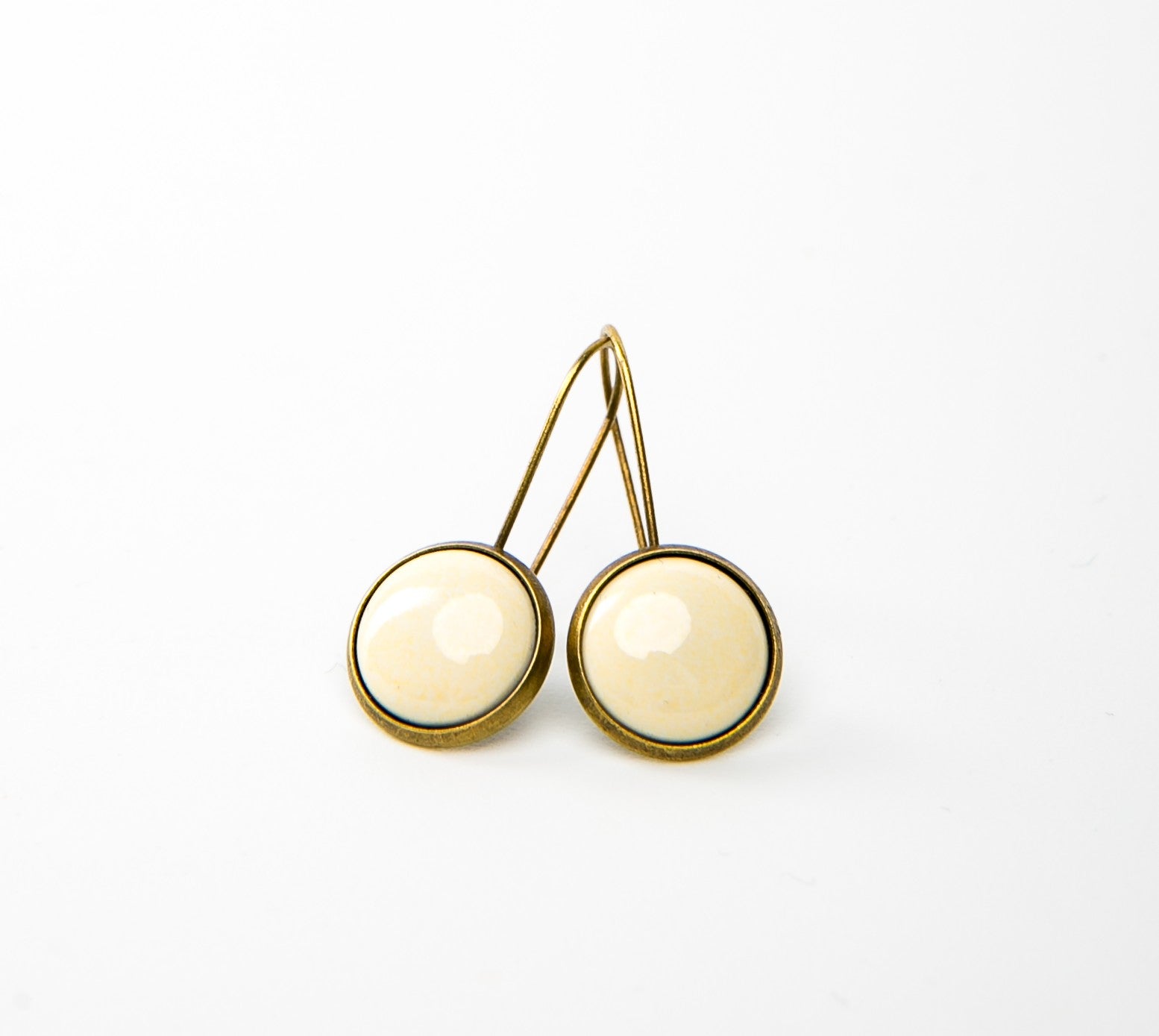 Kapcsos tűzzománc fülbevaló - sárga árnyalatok